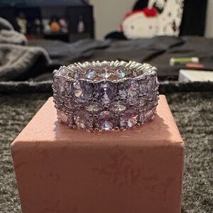 Elegant Silver and Purple Women's Ring